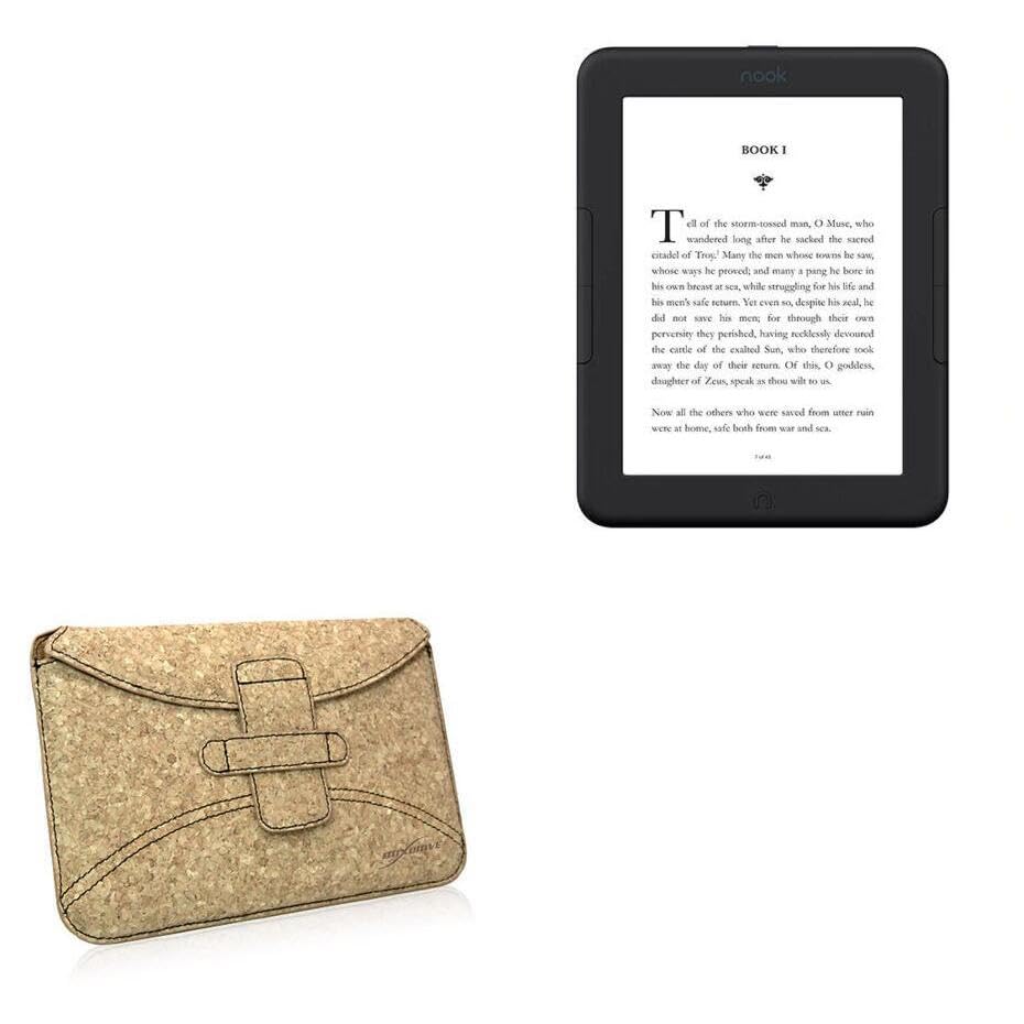 BoxWave Case Compatible with Barnes & Noble Nook GlowLight 4 - Quorky Pouch, Durable, Lightweight Cork Envelope Sleeve Cover