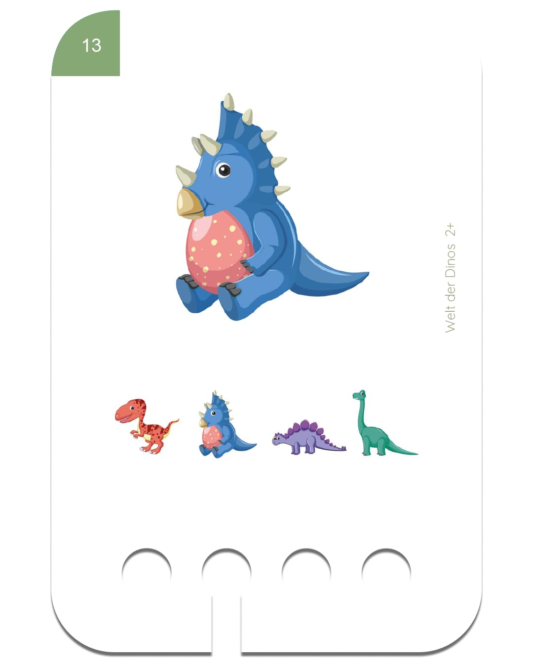Kölner Lernspielverlag World of Dinos 2+: Card Set for the Hole Box, Green, Brown, Beige, 12 cm x 8 cm - Image 4