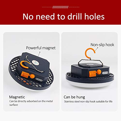 Lâmpada LED portátil para acampamento ao ar livre com lanterna brilhante recarregável USB Lâmpada de