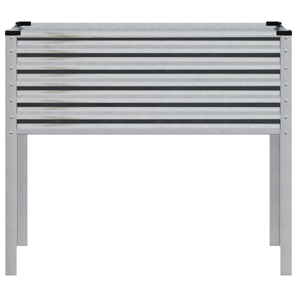 Garten-Pflanzgefäß Verzinkter Stahl 100 x 45 x 90 cm Blumenkasten mit Abflussloch und Bewässerung für Balkon Terrasse Indoor Outdoor als Hochbeet und Balkonkasten