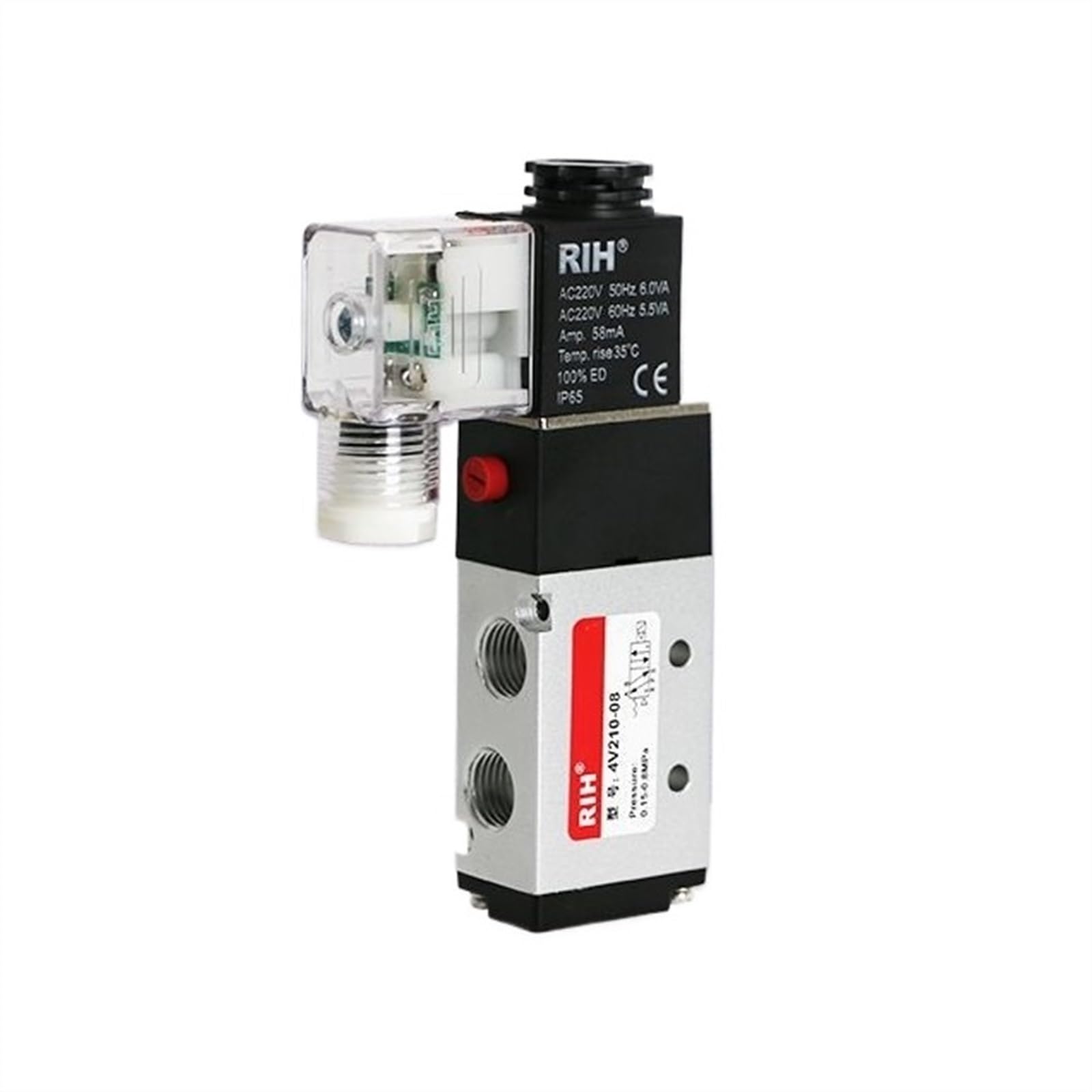 Electroválvula neumática de Cinco vías y Dos Posiciones 24/220 V 4V210-08(4V310-10 * 24V)