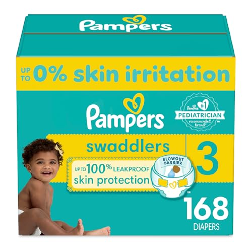 Image of Pampers Swaddlers Diapers - Size 3, One Month Supply (168 Count), Ultra Soft Disposable Baby Diapers
