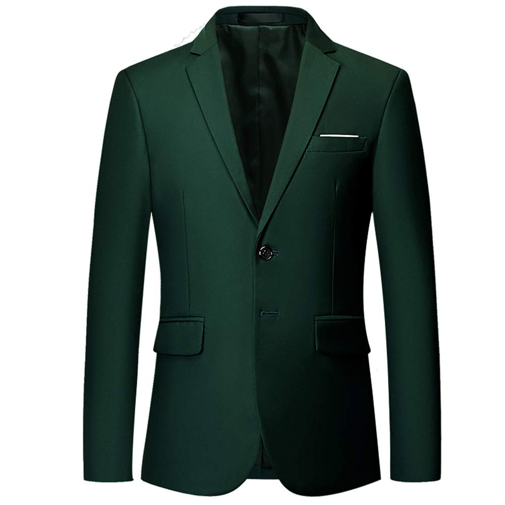 Men Notched Lapel Two Button Solid Color Suit Jackets Pocket Casual Blazer Coat-image-30