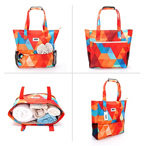 SHWN Original flower waterproof big bag shoulder bag, suitable for gym beach travel daily bag upgrade version - Image 3