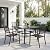 Sophia & William Patio Table and Chairs Set, Outdoor Dining Set for 4, 5 Piece Metal Patio Furniture, 37" Black Square Table(Diamond)