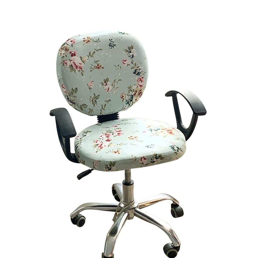 Highdi Funda para Silla de Oficina 2 Piezas,Desunido Extraíble Funda para Silla Giratoria Cubierta de Sillas,Elastica Fundas Sillas de Ordenador Protectora de Sillas para Gaming (pequeña Rosa)