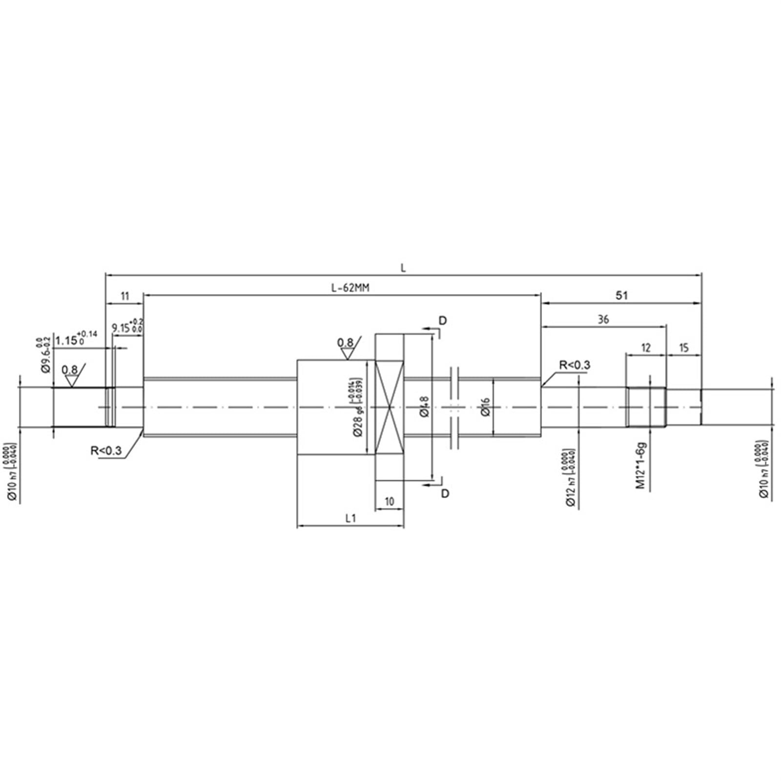 Metal Ball Screw nut end Processing SFU1605 Ball Screw+Nut+Nut Housing DSG16+BK12 BF12+Coupling for Router SFU1605 Ball Screw Set(350mm)