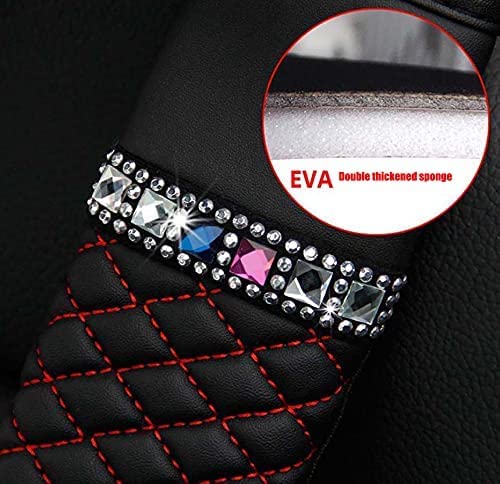 Almohadillas para cinturón de Seguridad de Coche, Protector de cinturón de Seguridad Suave y cómodo, Fundas para Correa de Hombro, Piel con Diamantes de imitación, Transpirable, para cinturón de seg