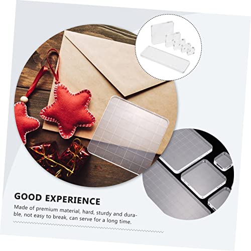 IWOWHERO Set of 5 Stamping Blocks Acrylic Stamp Mounts for Scrapbooking Crafts Journal