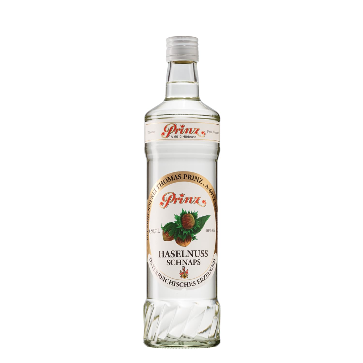 Prinz - Haselnuss Schnaps | Vollmundige Schnapsspezialität aus gerösteten Haselnüssen | Kräftig & nussig | Schonend mazeriert und doppelt gebrannt, 40% vol, 0.7 l