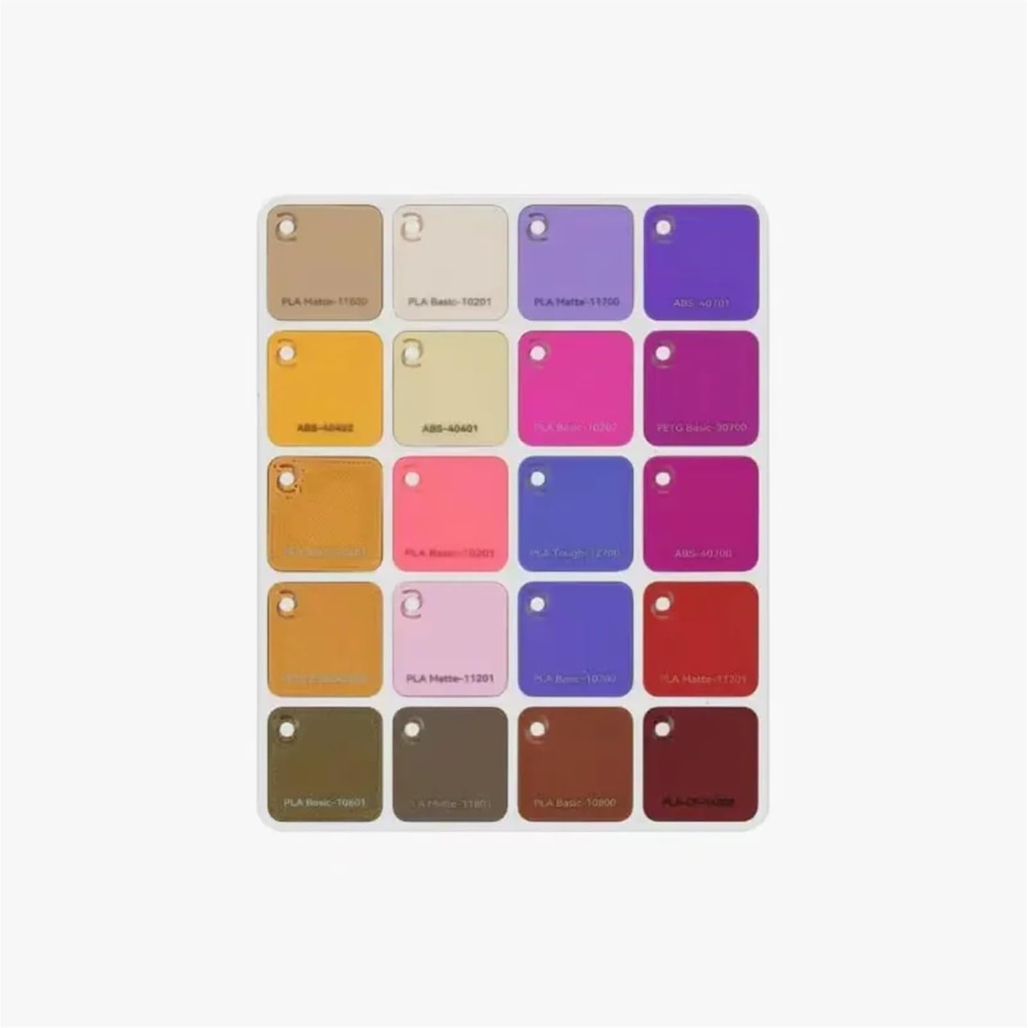 Hui Fit for Bambu Lab 3D Printing Filament Color Card 24 * 24mm 80pcs to Choose The Desired Type and Color Bambu lab 3D Printer Parts