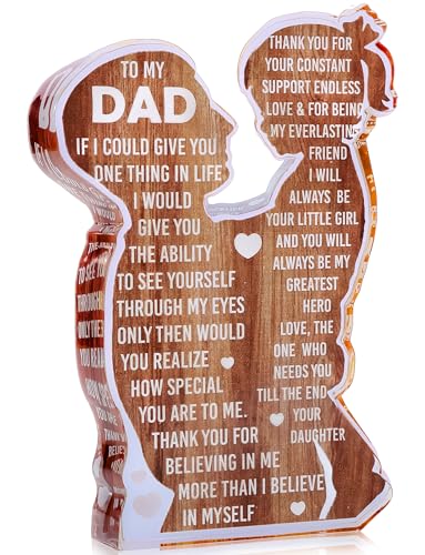 MAMAGIFTREE Dad Gifts from Daughter for Christmas,Stocking Stuffers Dad Birthday Gift Fathers Day Presents, Fathers Birthday Gift, Acrylic Plaque Desk Decor Sign, New Dad Present from Girl