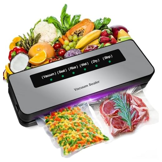 Macchina Sottovuoto per Alimenti 6 in 1,Automatica Sigillatrice Macchina Sottovuoto Alimenti Secchi che Umidi, Vacuum Sealer con 20 Sachetti Sottovuoto e Tubo Sottovuoto