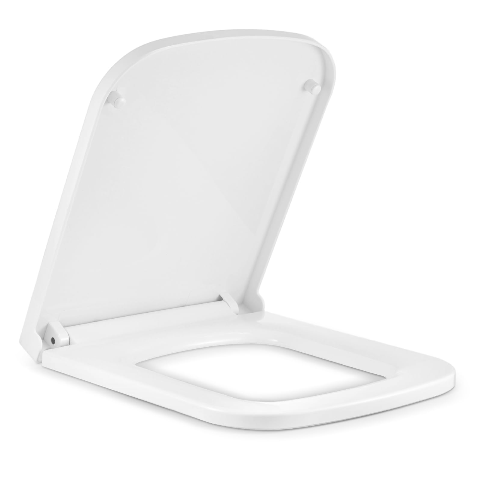 Trintion Family Toilet Seat Soft Close Toilet Seat Built-in Detachable Magnetic Family Toilet Lid with 360 Degree Adjustable Hinges for Toddlers Adults (42x36cm, White)