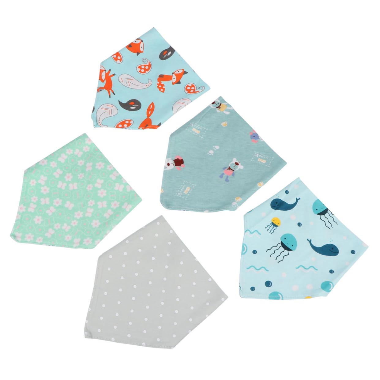 Toyvian 15 Piezas Bufanda Impermeable Fular Pañuelos Toallas De Saliva Bufandas Triangulares Infantiles Niño Triángulo Babero