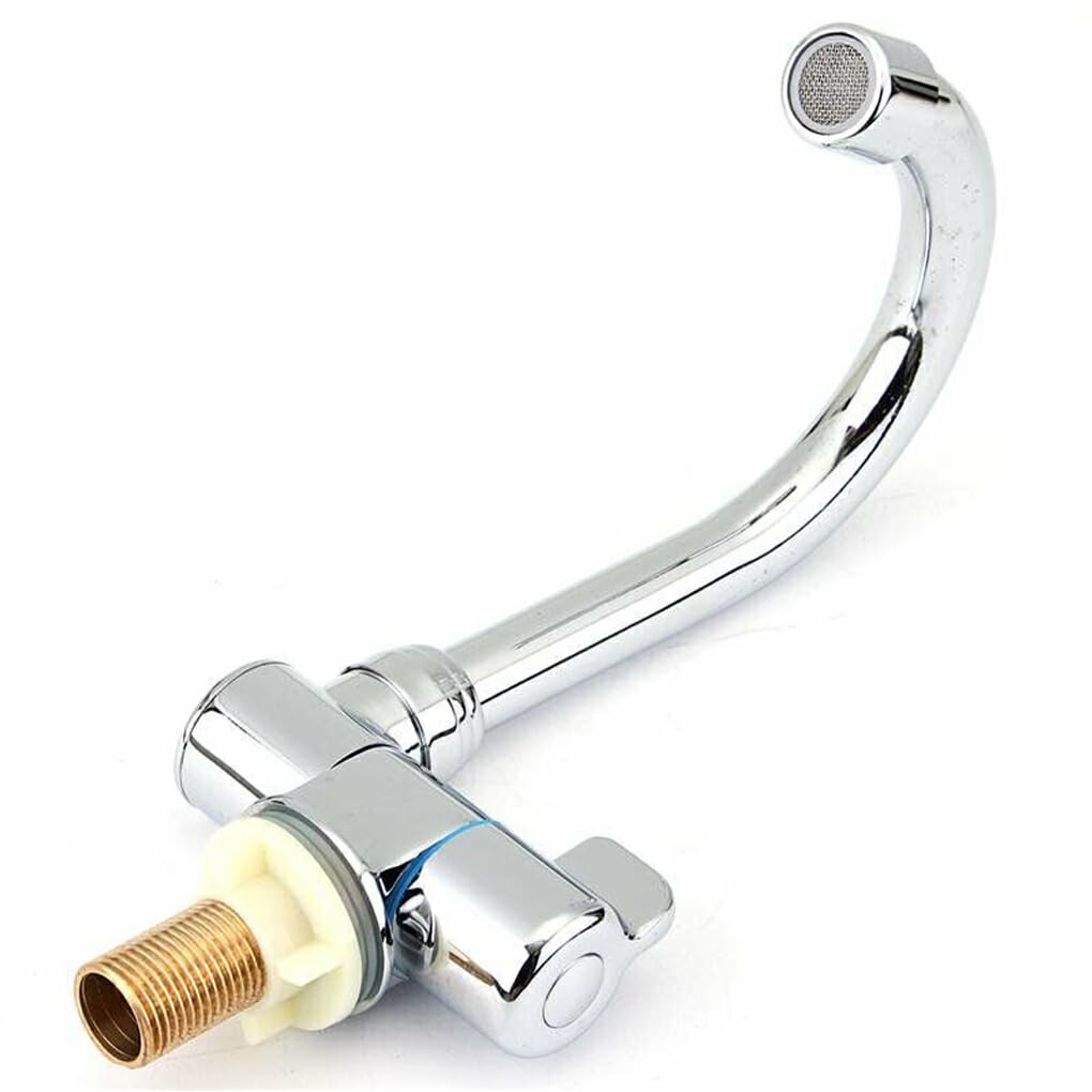 Grifo para RV, Frío, Grifo de Agua Plegable, rotación de 360 Grados, Montaje de 1/2 Pulgadas para Autocaravana, Grifo de Cobre Funcional