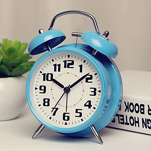 Wecker für Kinder 4 Lernen „/ Einfacher Wecker No Noise Creative-Analog-Quarz mit Nachtlicht (blau)