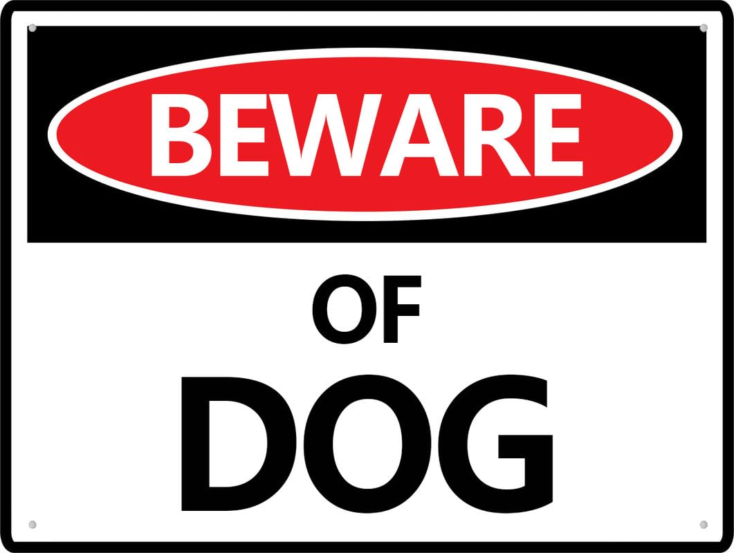 Beware Of Dog For Business Aluminum Metal Sign 8"x12" Rust-Free UV Printed 4 Pre-Drilled Holes Durable Weatherproof
