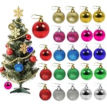 24-Pack Christmas Balls Decoration - Shatterproof Christmas Ornaments Christmas Tree Decorations, Hanging Christmas Tree Balls for Holiday, Party Wreath, WeddingRed, Blue, Pink, Gold, Silver, Green