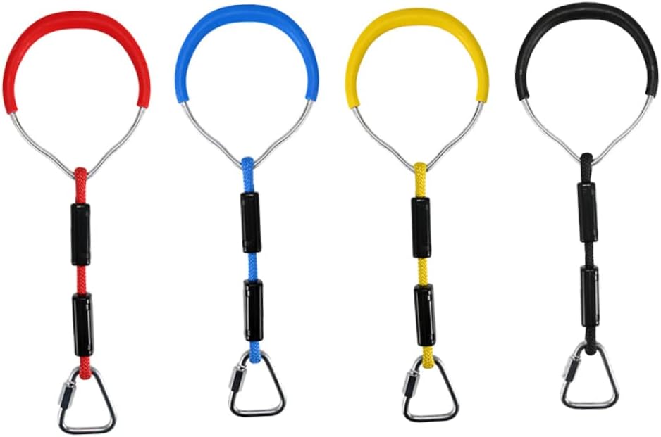 Toyvian 2PCS Colorful Gymnastic Rings for Kids Sturdy Fitness Rings Adjustable Straps for Climbing Activities