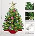 Viretec Small Tabletop Christmas Tree, 22 Inch Mini Artificial Prelit Christmas Tree Decorated with Warm Lights, Colorful Ornaments, Star Treetop, Red Berries and Cloth Bag Base for Holiday Decoration