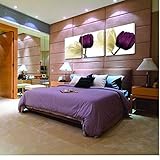 wcylj Leinwand Wand Abstrakte Ölgemälde 3 Panel Tulip Blumen Wohnkultur Wohnzimmer Kunstwerke Bild HD Print Poster-50x90cm