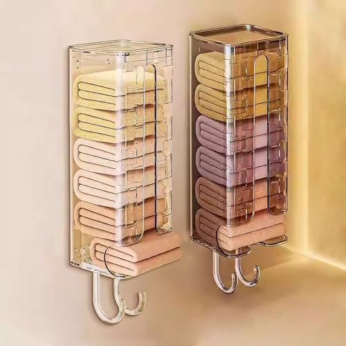 JEPELUS 2Pcs Sock and Underwear Organizer, Wall Mount Clear Storage Box | Thickened Plastic, Lidded Design, Space-Saving, Hanging Organizer for Closet Cabinet Bathroom Bedroom Wardrobe Clothes Tie