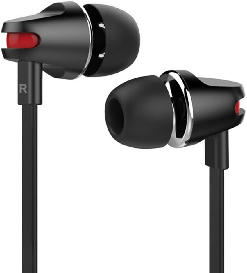 Headphones,in-Ear Earbuds Headset Earphones with Mic Microphone Stereo and Volume Control Heavy Bass with 3.5mm Jack (Black)