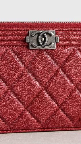 Chanel Women's Pre-Loved Caviar Boy Double Zip Wallet On Chain, Pink, One size4