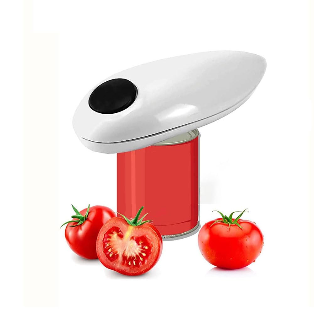 Apriscatole Elettrico One Touch – Rotazione Automatica A 360°, Start/stop, Per Lattine, A Batterie (3xAA, Non Incluse)