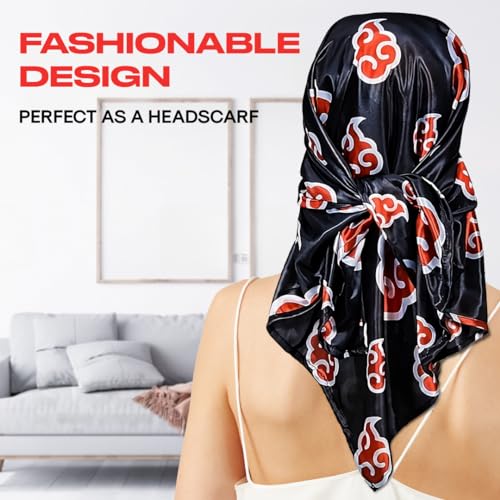 Silky Deluxe Anime Durag with Long Wide Tails - Satin Smooth Du Rag Fabric for Comfort Compression3