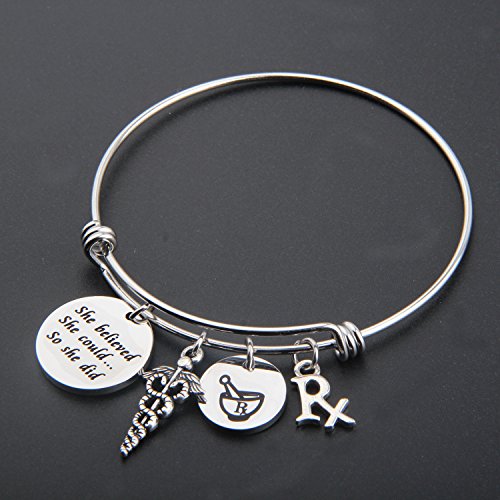 MYOSPARK Rx Pharmacy Gift for Pharmacy Expandable Bangle Bracelet Medical School Graduation Gifts4