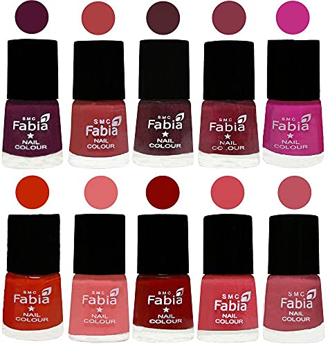Image of ALL IN ONE (PACK OF 10), Long Lasting Glossy Nail Polish, 6 ml Each, All Vibrant Colours,02221