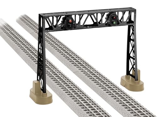Lionel LNL683174 O Double Signal Bridge avec feux LED automatiques vert et rouge