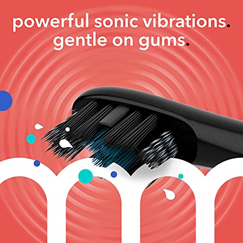 Colgate Hum Black Electric Toothbrush For Adults, Starter Kit With Travel Case And Extra Refill Head, Rechargeable Smart Sonic Toothbrush, Black #TOP1
