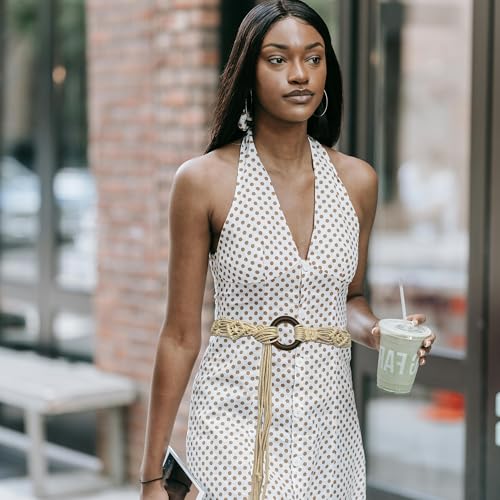 Earnda Boho Belt for Women Bohemian Style Rope Braid Waist Belts for Dresses2