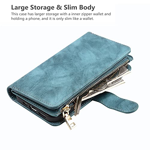 Housse iPhone 14 Plus bleu pour voyager léger grâce au cordon et support - 6