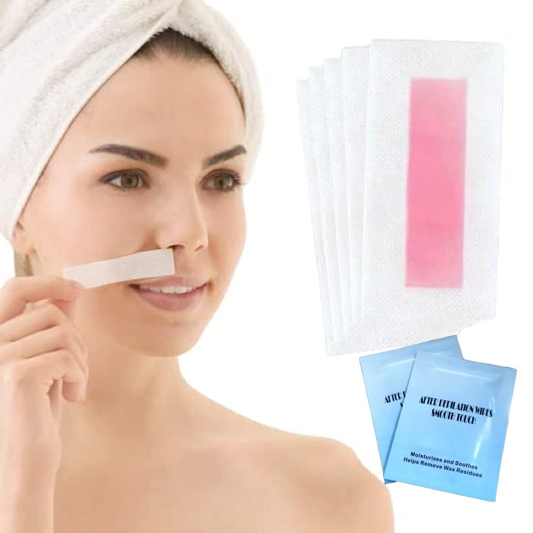 MYYNTI 10 Pcs Hair Removal Waxing Strips For Eyebrows Face Upper Lip Chin Facial Wax Strips For Home & Salon For Women & Girls-picture-7