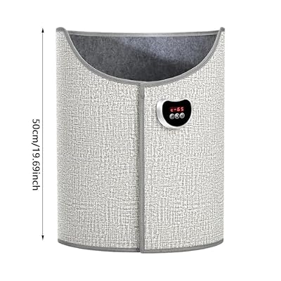 Under Desk Foot Warmer, Under Desk Leg Foot Knee Heater, Electric Foot Warmer, Leg Warmer with Soft Blanket, Small Space Heater, Portable Space Heater for Office and Home (Light Gray)