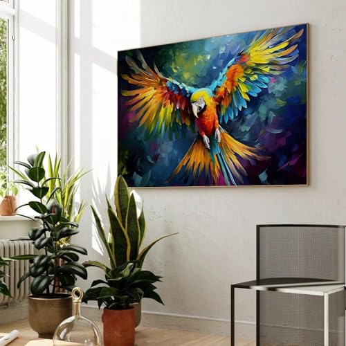 Affiche oiseau tropical perroquet ara coloré mural 40x60
