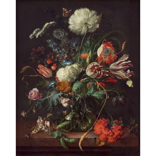 Toile roulée Vase de fleurs chef-d'oeuvre Washington aux couleurs durables