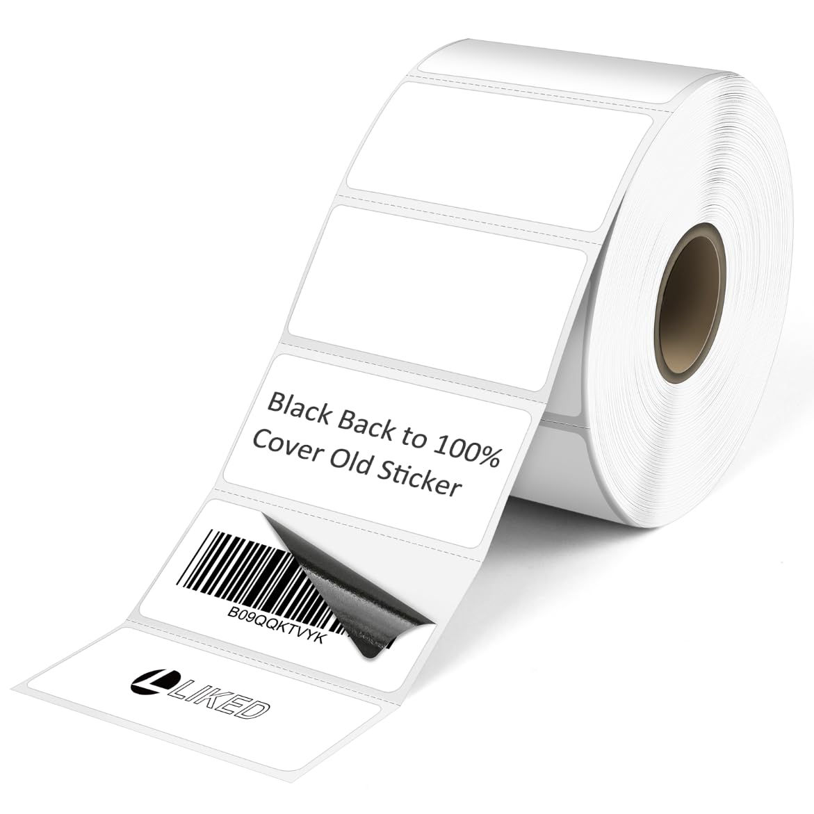 L LIKED 2x1 inch White Opaque Direct Thermal Barcode Labels, 1 Roll of 1300 Adhesive Address Labels Compatible with Munbyn, Polono, Nelko, Rollo, Zebra and Other Desktop Printers image 2