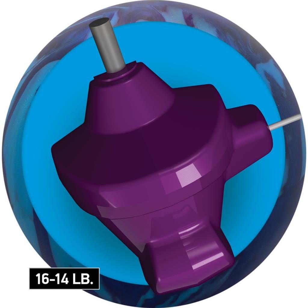 Bowlerstore Products Radical Professionally Drilled Torpedo Bowling Ball - Blue/Sky/Black 14lbs