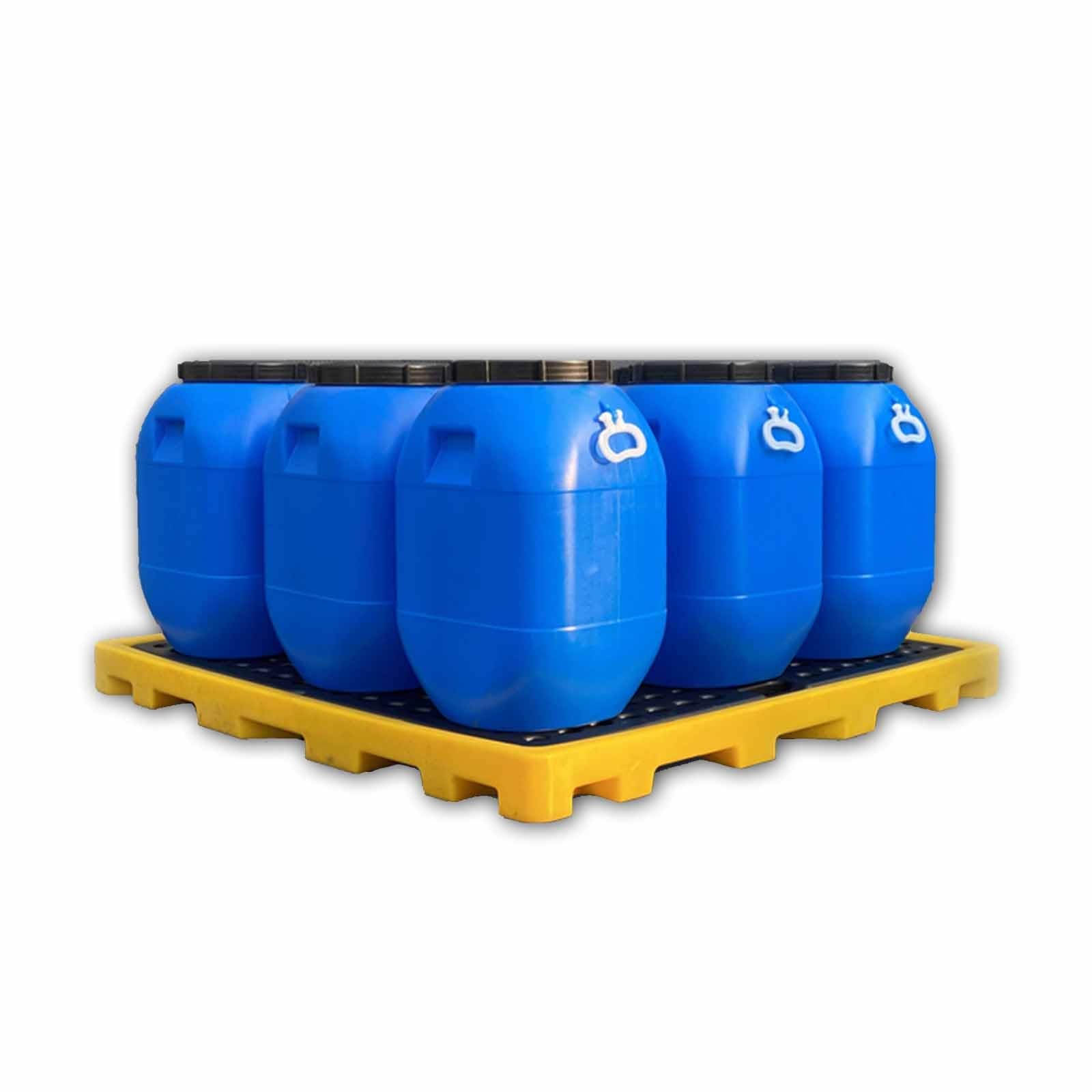 JKJZSALJ Modular Spill Containment Pallet With Drain - Yellow & Black, 2,000 Lbs Capacity, Industrial Storage Tray For Garage, 130X130X30Cm, Heavy-Duty Spill Control Solution,130x68x15cm