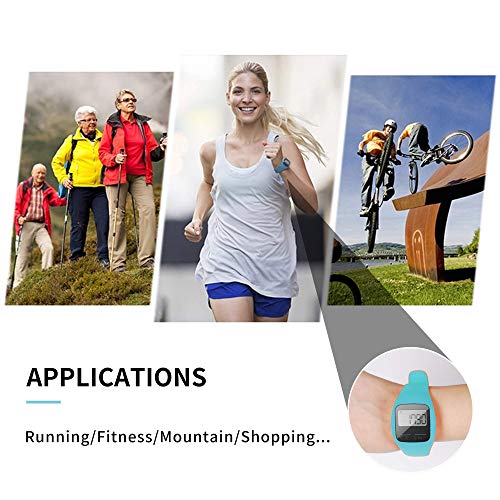 BATAUU Fitness Tracker, 3D Digital Watch Pedometer for Walking & Running, Simply Operation, Accurate Step Counter,Walking Distance Miles & Km, Calorie Counter, Activity Time (Blue)