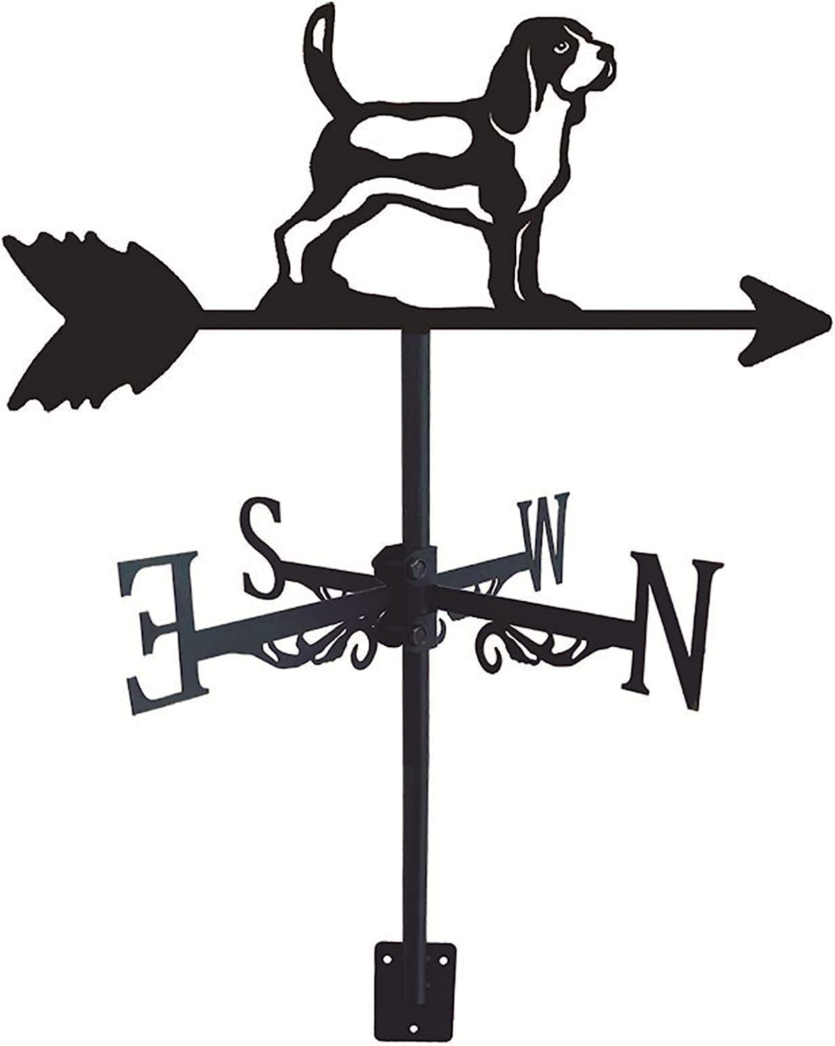 Klonwg H Metal Weather Vane, Stainless Steel Weathervane Wit Roof Mount, Garden Decor For Outdoor Farm Garden Gazebo