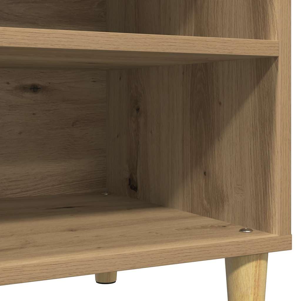 Mangloder Armadio per dischi in rovere Artisan, con gambe in metallo, 84,5 x 38 x 48 cm, per LP, armadietto per vinili, credenza e armadietto alto, per soggiorno e ufficio
