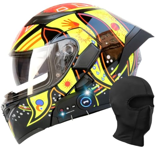 Casque de moto intégral Bluetooth modulable avec double visière solaire XXL