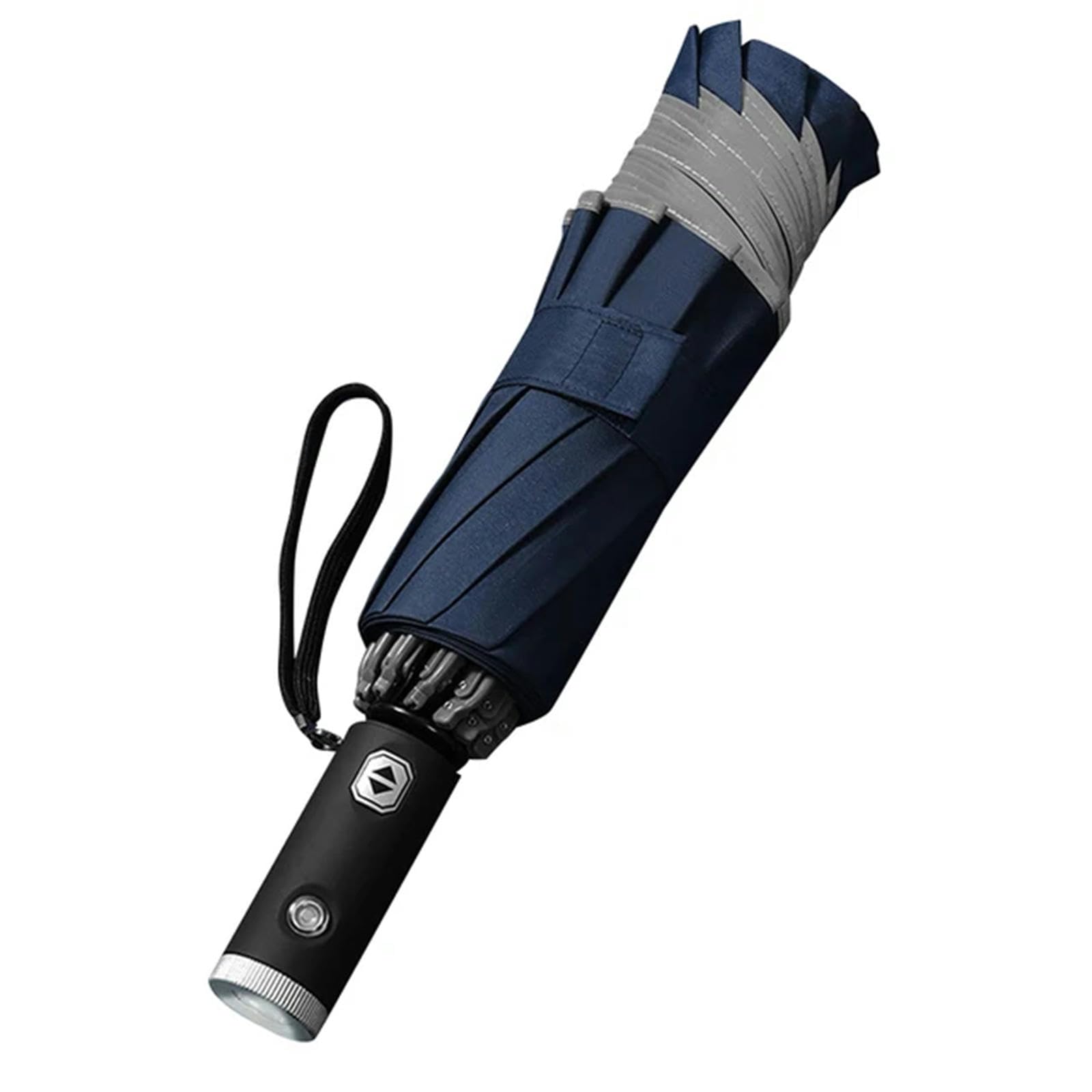 Ombrello Ombrello Da Viaggio Completamente Automatico Con Luce Led Con Ombrelli Uv Riflettenti Della Striscia