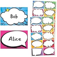 Tebeo Superhéroes Nombre Pegatinas, 75 x 50mm - 250 Piezas